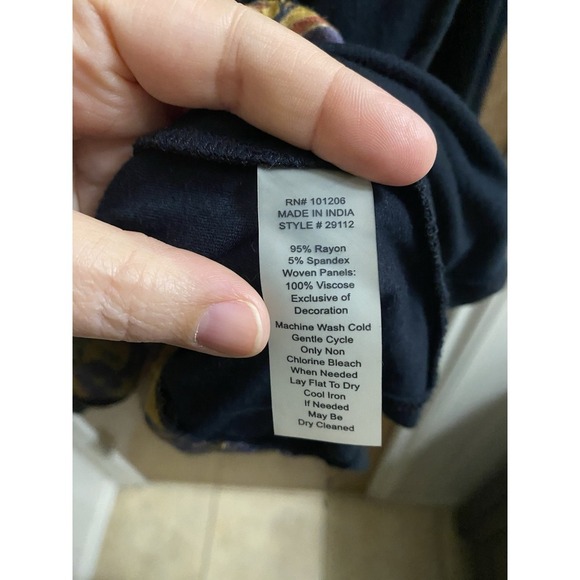 Soft Surroundings Blouse Womens S BLack Multicolor Pattern Embroidered Patchwork - Picture 11 of 11